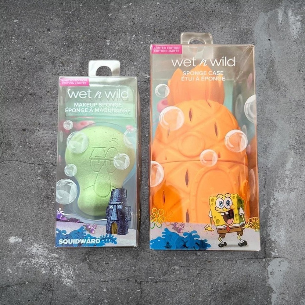 SPONGEBOB MAKEUP SPONGE SET Y2K CUTE NOSTALGIA WET N WILD COLLECTIBLE